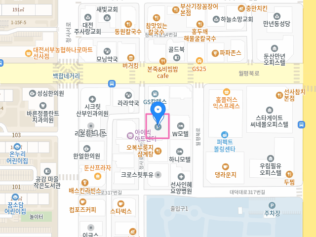 월평유료주차장 약도