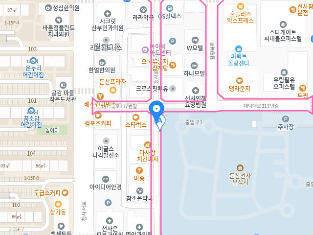 월평노상주차장 약도